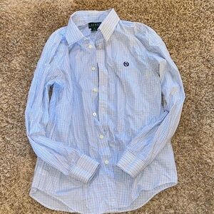 Ralph Lauren Light Blue Checkered Button Down Shirt
